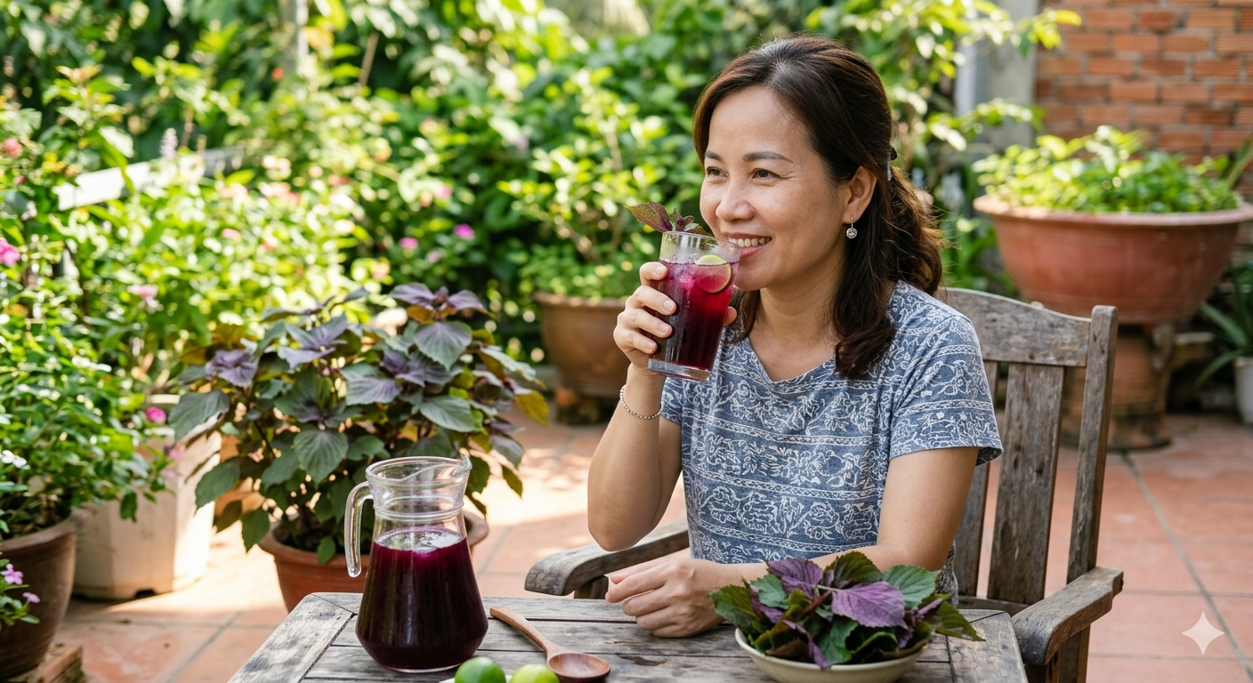 4 nhóm người không nên uống nước lá tía tô hàng ngày- Ảnh 1.