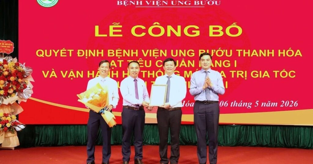 Công bố Bệnh viện Ung bướu tỉnh Thanh Hóa đạt tiêu chuẩn hạng I