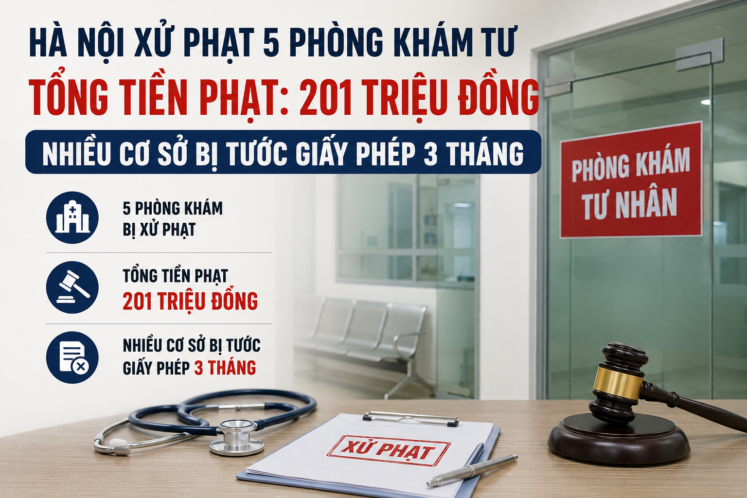 5 phòng khám tư ở Hà Nội bị xử phạt, nhiều cơ sở bị tước giấy phép 3 tháng- Ảnh 1.