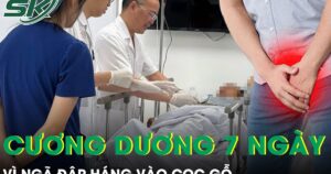 Ngã đập háng vào cọc gỗ, người đàn ông cương dương liên tục suốt 7 ngày