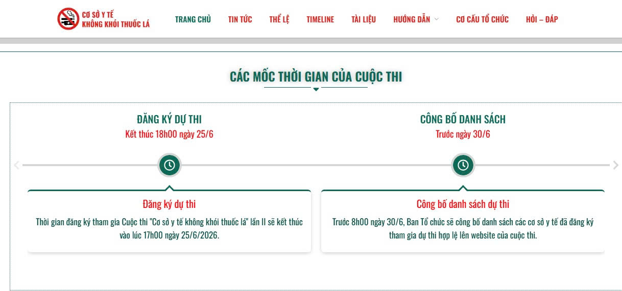 bcc2e917fb247a7a2335-17802943387761302176465 Hôm nay, bắt đầu đăng ký Cuộc thi 'Cơ sở y tế không khói thuốc lá' lần II- Ảnh 1.