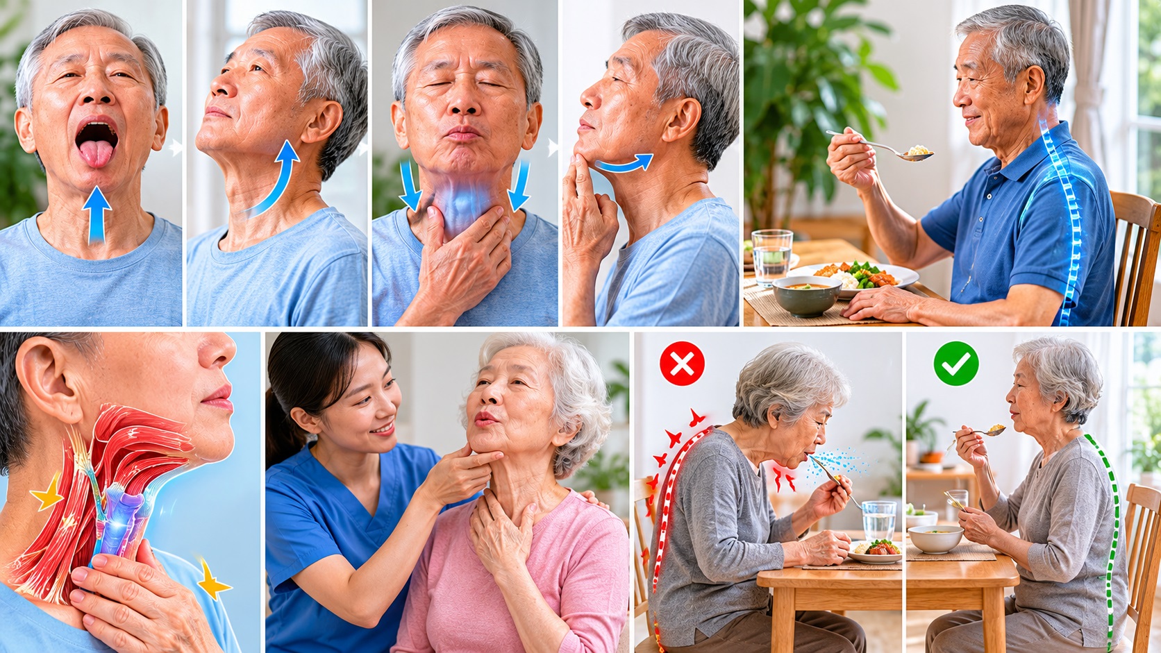 Những bài tập cơ vùng cổ họng cho người lớn tuổi có dấu hiệu khó nuốt- Ảnh 2.