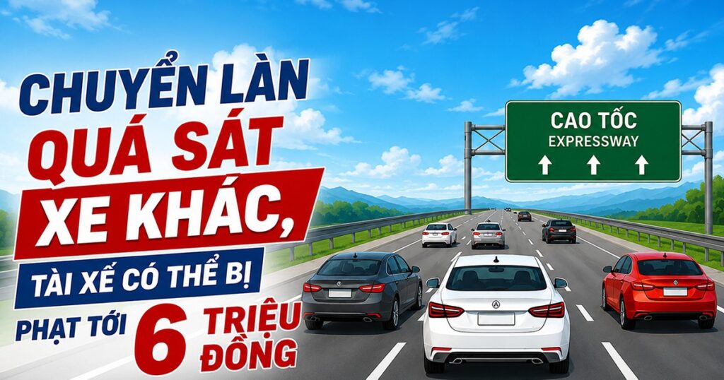 Chuyển làn quá sát xe khác, tài xế có thể bị phạt tới 6 triệu đồng
