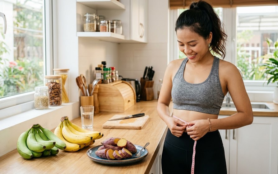 Cách ăn khoai lang và chuối trong thực đơn giảm cân