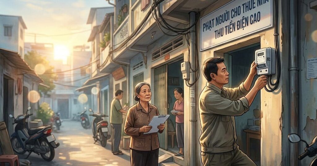 Phạt từ 20 – 30 triệu đồng đối với người cho thuê nhà thu tiền điện của người thuê cao hơn mức quy định