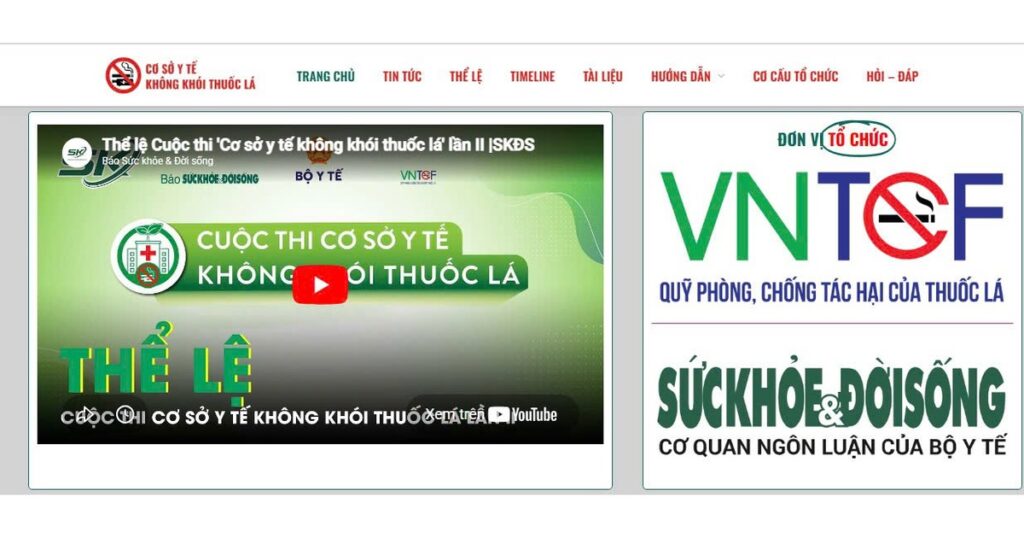 Hôm nay, bắt đầu đăng ký Cuộc thi ‘Cơ sở y tế không khói thuốc lá’ lần II