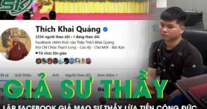 Thanh niên lập Facebook có tích xanh giả mạo sư thầy, lừa tiền công đức