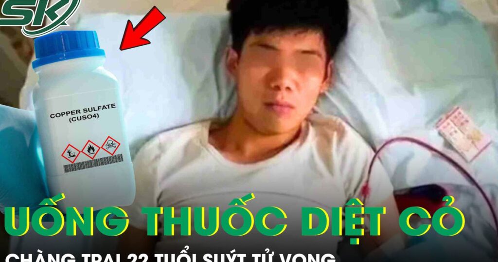 Chàng trai 22 tuổi suýt tử vong vì uống nhầm thuốc diệt cỏ
