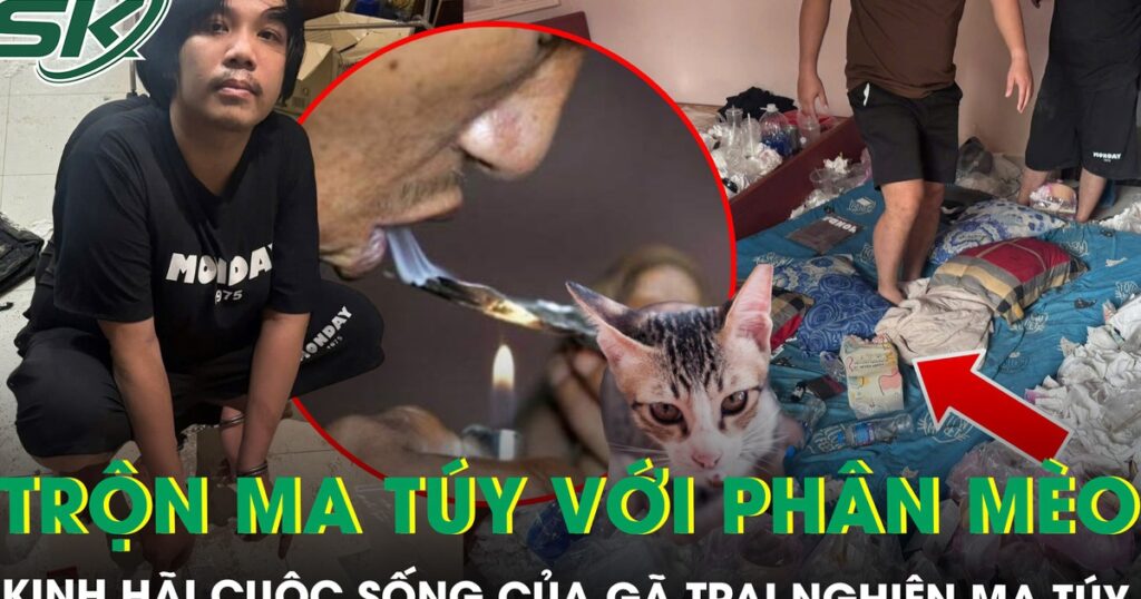 Cận cảnh căn phòng trọ của thanh niên nghiện ma túy: Rác thải chất đống, trộn ma tuý với phân mèo để hít